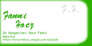 fanni hocz business card